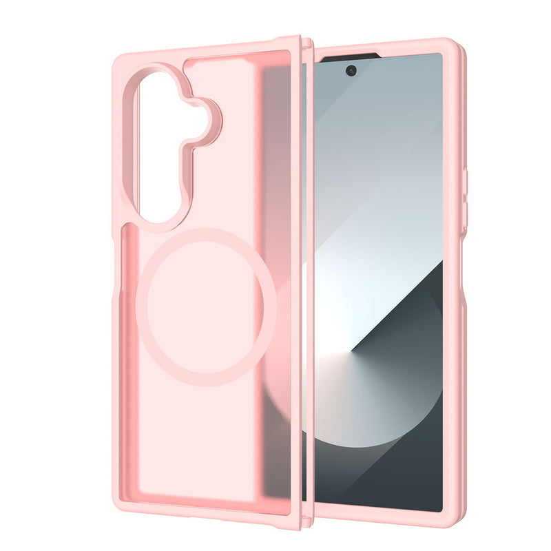 Load image into Gallery viewer, For Samsung Z Fold 7 [Magnetic Circle] Smooth Safe Matte Feel Hybrid Case - Light Pink
