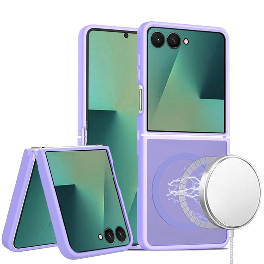 For Samsung Z Flip 7 [Magnetic Circle] Smooth Safe Matte Feel Hybrid Case - Light Purple