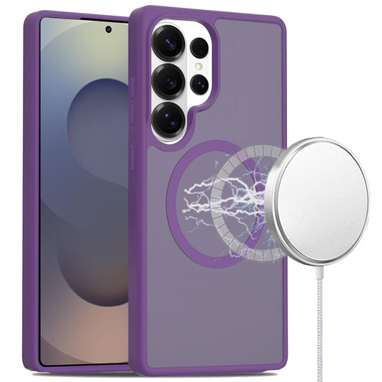 For Samsung s26 Ultra [Magnetic Circle] Smooth Safe Matte Feel Hybrid Case - Dark Purple