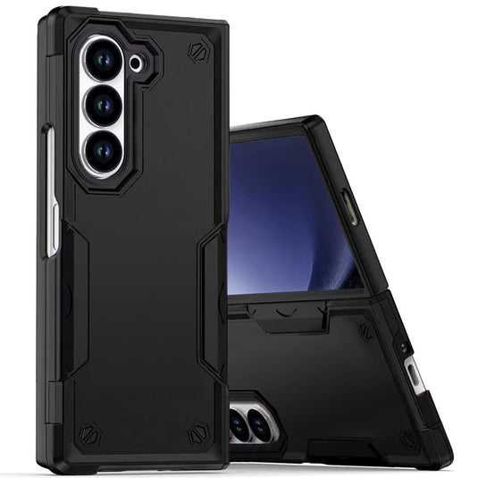 For Samsung Z Fold 6 Exquisite Tough Shockproof Hybrid Case Cover - Black