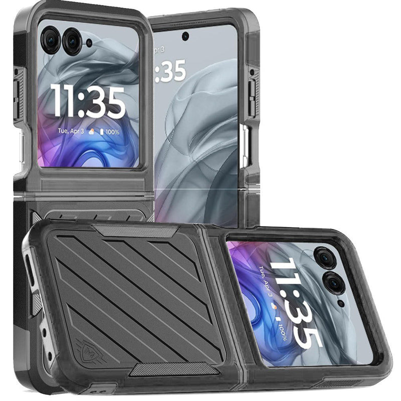 Load image into Gallery viewer, For Motorola Razr 2025 2024 Noble lined shockproof dual layer hybrid - Black/Grey
