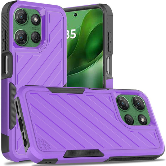 For Moto G Power 2026/2025 Noble lined shockproof dual layer hybrid - Dark Purple/Black