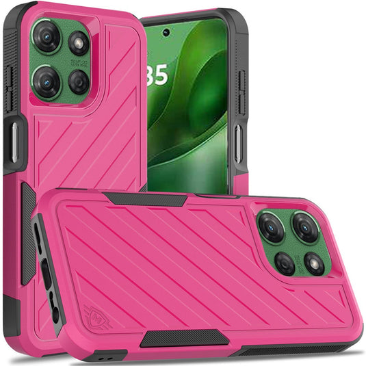 For Moto G Power 2026/2025 Noble lined shockproof dual layer hybrid - Hot Pink/Black