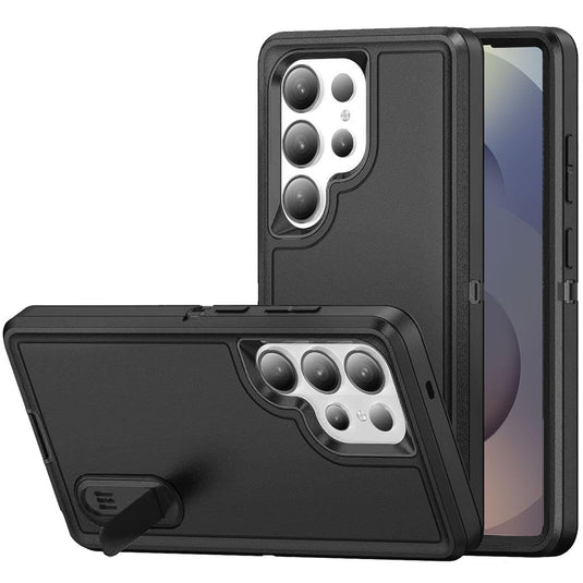 For Samsung s26 Ultra PEAK 3in1 Toughest Hybrid with Stand Cover Case - Black/Black