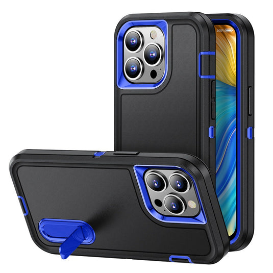 For Apple iPhone 11 (XI6.1) PEAK 3in1 Toughest Hybrid with Stand Cover Case - Black/Blue