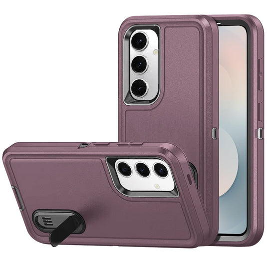 For Samsung s25 FE PEAK 3in1 Toughest Hybrid with Stand Cover Case - Burgundy/Black