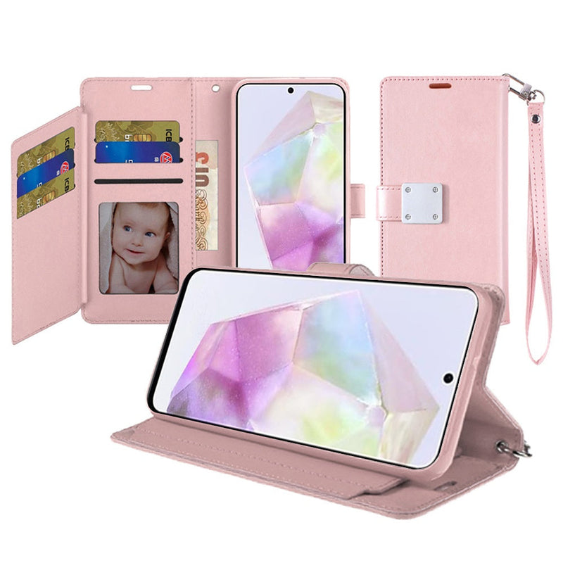 Load image into Gallery viewer, For Samsung Galaxy A36 Wallet ID Card Holder Case Cover - Rose Gold
