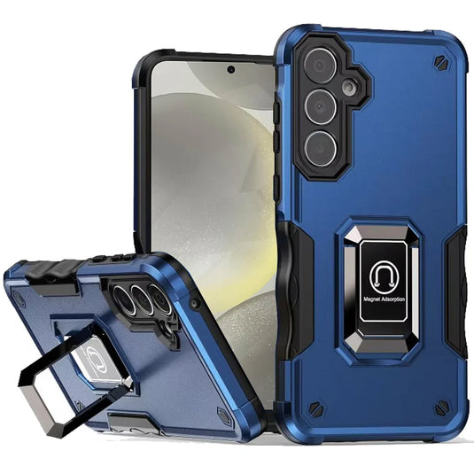 For Samsung s25 Plus/s24 Plus OPTIMUM Magnetic Ring Stand Hybrid Case Cover - Blue