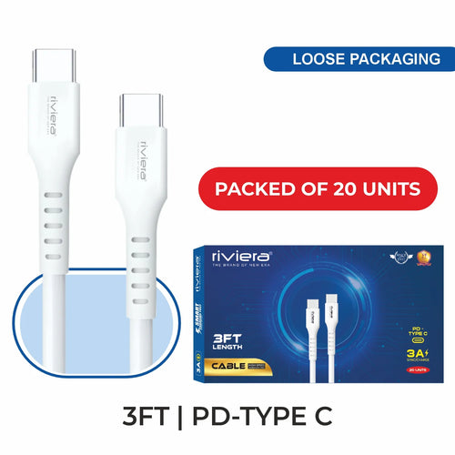 Loose (Pack of 10) Counter Box - 10FT Fast Charging Cable [USB - Type C (PD)] - White (3)