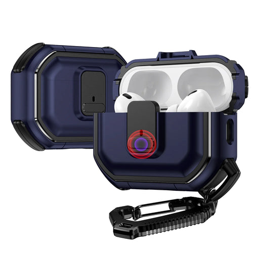 For AirPods 4 Switch Button Hybrid with Belt Loop - Blue