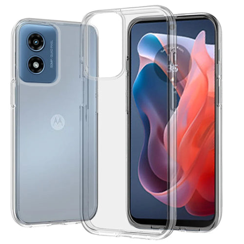 For Motorola Moto G Play 2024 Sturdy Ultra Thick 3mm Transparent Hybrid Case Cover - Clear