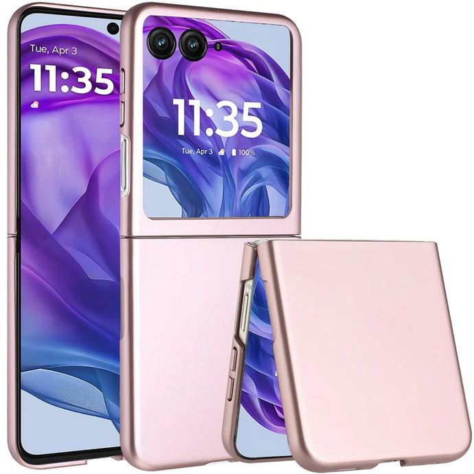 For Motorola Razr+ Plus 2024 Flip Snap On Premium Matte Finish Case Cover - Rose Gold
