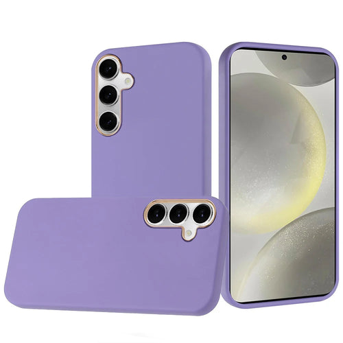 For Samsung s25 Plus/s24 Plus Classy Slick Chromed Around Hybrid Case Cover - Dark Purple