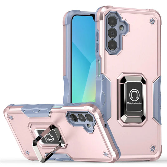 For Samsung A16 5G OPTIMUM Magnetic Ring Stand Hybrid Case Cover - Rose Gold