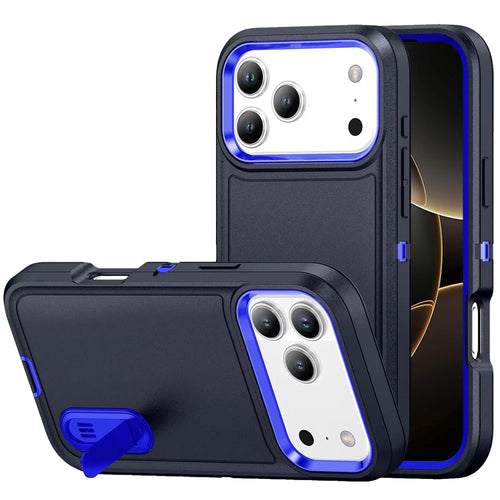 For iPhone 17 Pro PEAK 3in1 Toughest Hybrid with Stand Cover Case - Black/Blue