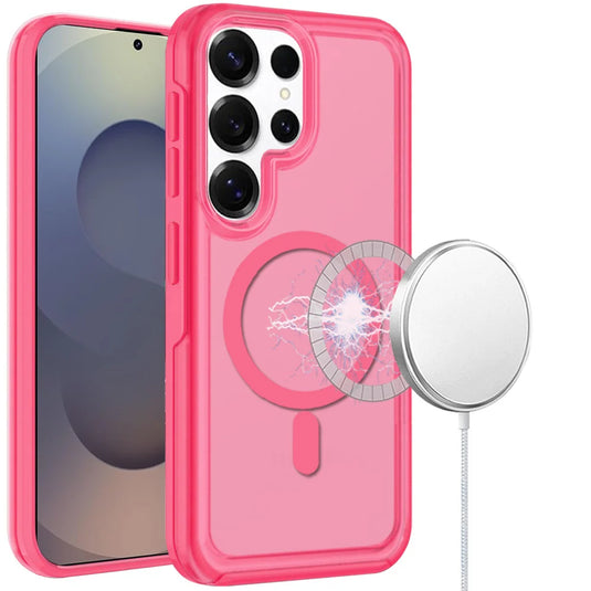 For Samsung s25 Ultra Glossy Oil Premium Hybrid Case Cover - Hot Pink