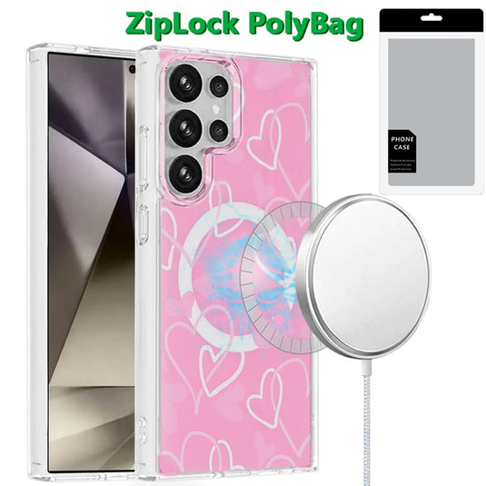 [PolyBag] For Samsung s25 Ultra Magnetic Space UV Design Case - Hearts