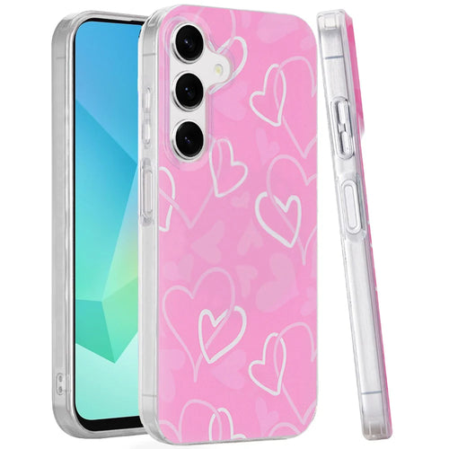 For Samsung A16 5G Double Layer Design IMD TPU Case - Hearts