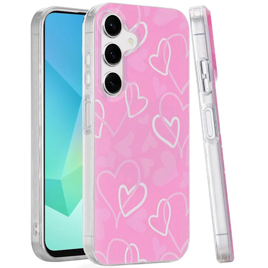 For Samsung A16 5G Double Layer Design IMD TPU Case - Hearts