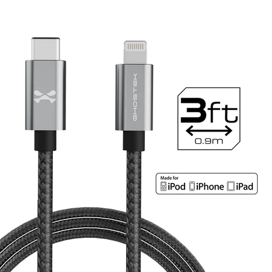 NRGline (1st Gen) - Gray, 3 Feet, Lightning - Type-C (7880467, NonInventory) For Universal - Gray