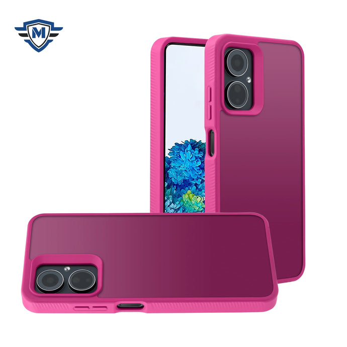 For Celero 3 METKASE Dotted Edged Line Skin-Touch High Quality Hybrid in Slide-Out Package - Hot Pink