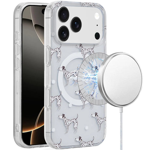 For iPhone 17 Pro Max [Magnetic] Double Layer Design IMD Case - Dogs