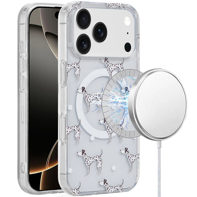For iPhone 17 Pro Max [Magnetic] Double Layer Design IMD Case - Dogs