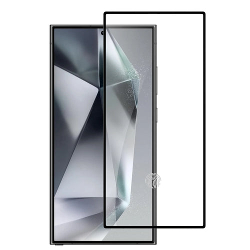 For Samsung s25 Ultra Bulk White Paper Card Package Black edged Tempered Glass (Black)