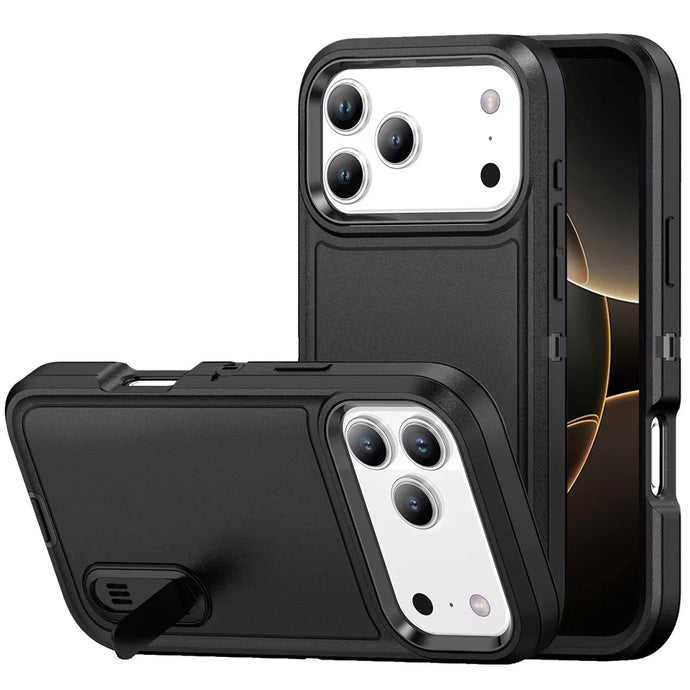 For iPhone 17 Pro Max PEAK 3in1 Toughest Hybrid with Stand Cover Case - Black/Black