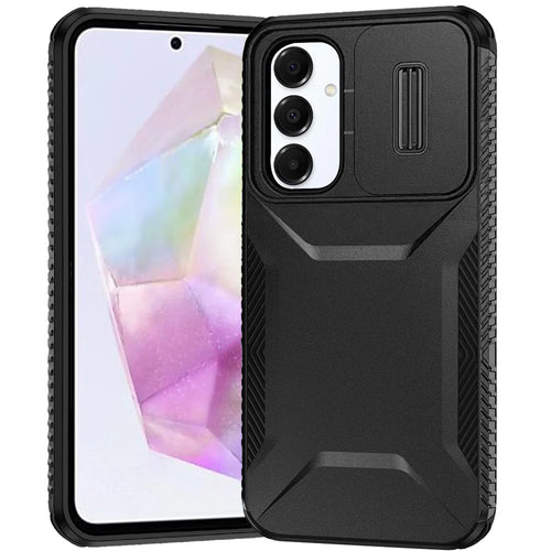 For Samsung Galaxy A36 Ultimate U Design Hybrid with Camera Window Covering - Black
