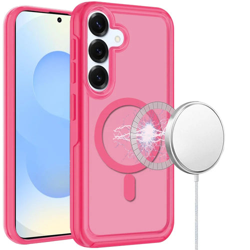 For Samsung s25/s24 Glossy Oil Premium Hybrid Case Cover - Hot Pink