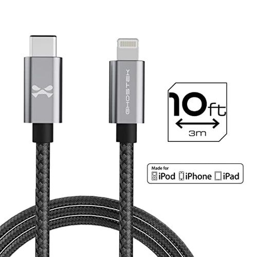NRGline (1st Gen) - Gray, 10 Feet, Lightning - USB-C Cable (7880468, NonInventory) For Universal - Gray
