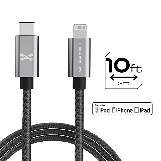NRGline (1st Gen) - Gray, 10 Feet, Lightning - USB-C Cable (7880468, NonInventory) For Universal - Gray