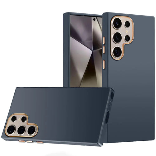 For Samsung s25 Ultra Classy Slick Chromed Around Hybrid Case Cover - Dark Blue