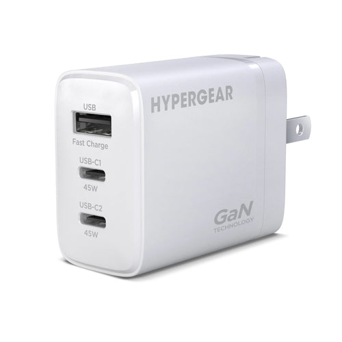 HyperGear 45W PD 3 Port Wall Charger White