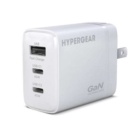 HyperGear 45W PD 3 Port Wall Charger White