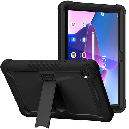 For Samsung Galaxy Tab S9 / S9FE / S10FE Tough Tablet Strong Kickstand Hybrid Case Cover - Black