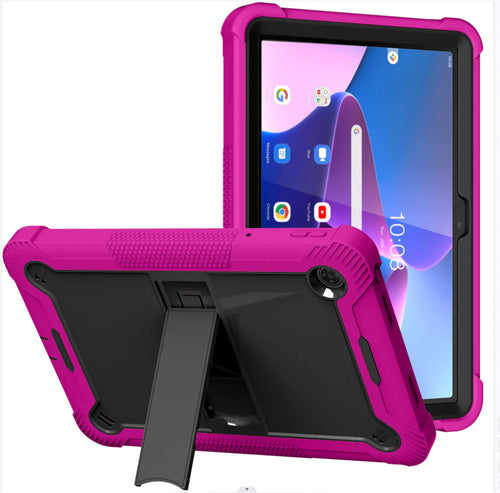 For Samsung Galaxy Tab S9 / S9FE / S10FE Tough Tablet Strong Kickstand Hybrid Case Cover - Hot Pink