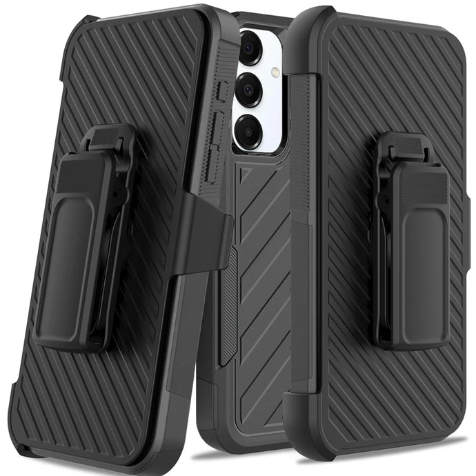 For Samsung s25/s24 Noble lined shockproof dual layer hybrid - Black/Black