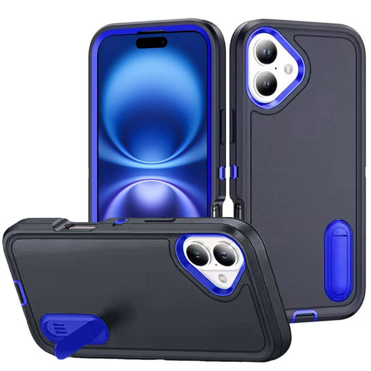 For iPhone 17 PEAK 3in1 Toughest Hybrid with Stand Cover Case - Black/Blue