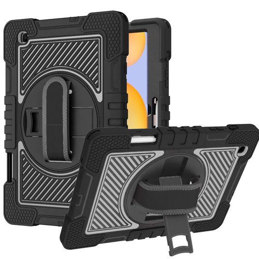 For Samsung Galaxy Tab S9 Plus 10.2 inch 3in1 Multi-Functional Tablet Case for Hand, Shoulder, Pencil & Stand - Black