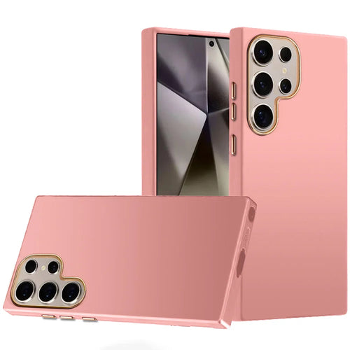 For Samsung s25 Ultra Classy Slick Chromed Around Hybrid Case Cover - Light Pink