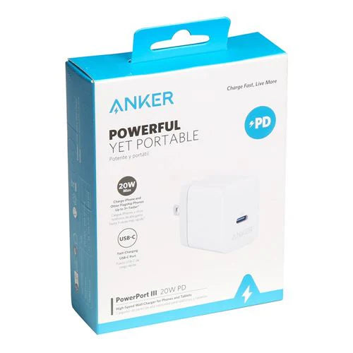 ANKER POWERPORT III 20W PD USB-C WALL CHARGER - WHITE (LANE B RACK 3 ANKER 7)