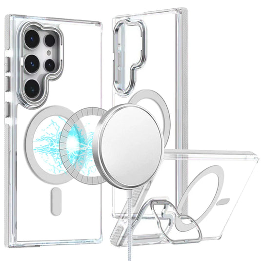 For Samsung s25 Ultra MagSonic Camera Bracket Stand Magnetic Ring Circle Hybrid - White