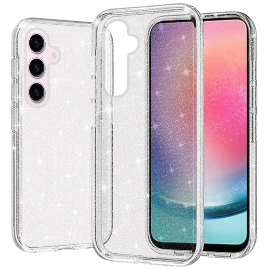For Samsung Galaxy A26 Glitter Ultra Thick 3mm Transparent Hybrid Case Cover - Clear