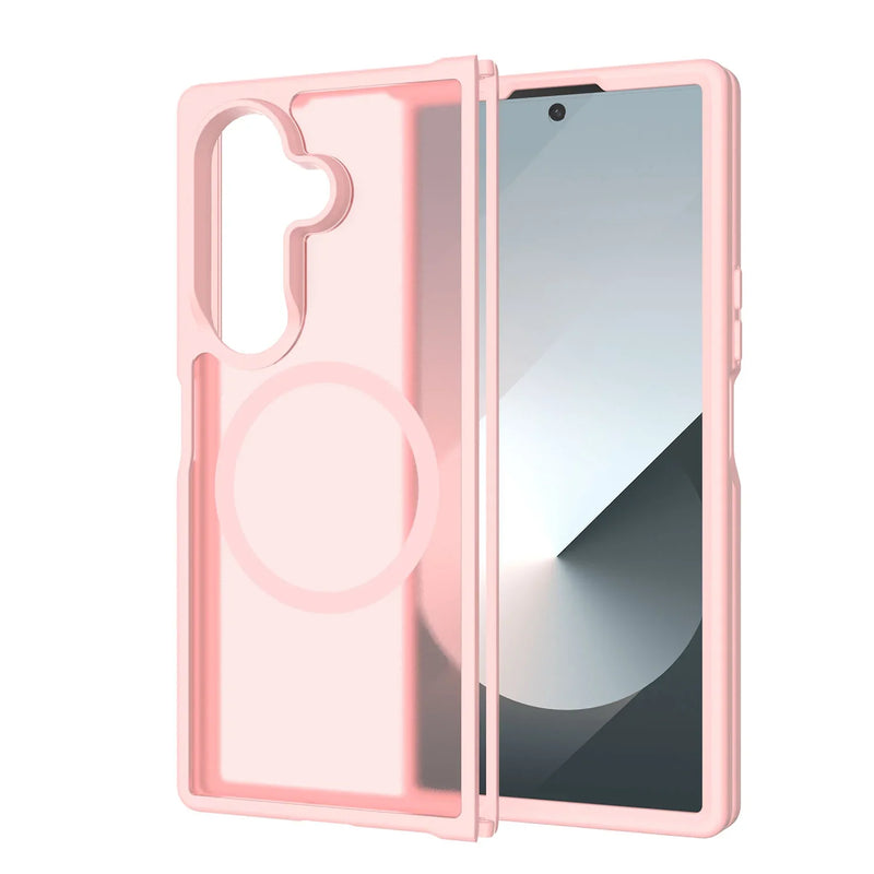 Load image into Gallery viewer, For Samsung Z Fold 7 [Magnetic Circle] Smooth Safe Matte Feel Hybrid Case - Light Pink
