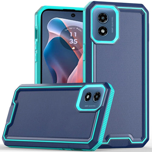 For Motorola Moto G Play 2024 Rank Tough Strong Modern Fused Hybrid Case Cover - Blue
