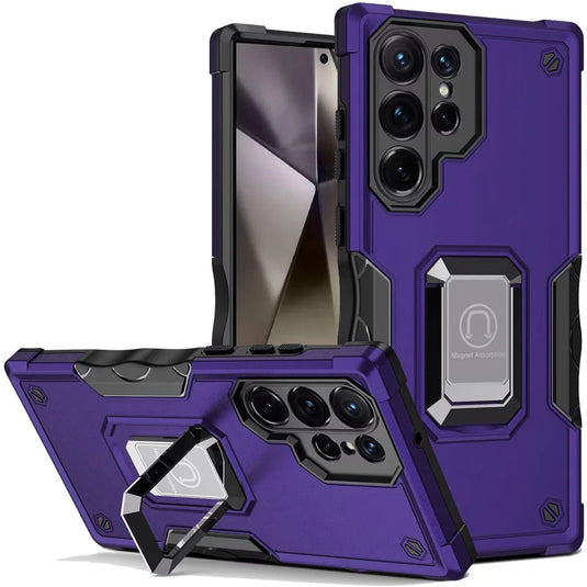 For Samsung s25 Ultra OPTIMUM Magnetic Ring Stand Hybrid Case Cover - Dark Purple