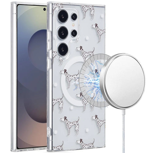 For Samsung s25 Ultra [Magnetic Circle] Double Layer Design IMD TPU Case - Dogs