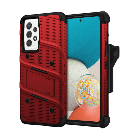 ZIZO BOLT Bundle Galaxy A53 5G Case with Tempered Glass - Red Galaxy A53 5G Red & Black